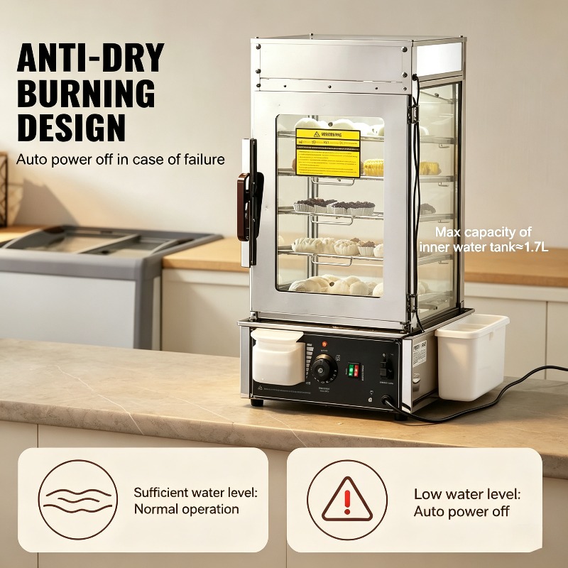 Snacks Food Warmer - RVS Commerciële Voedselverwarmer, Temperatuurregeling Brood- en