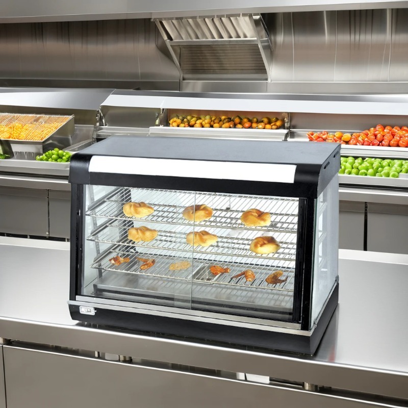 Snacks Food Warmer - Commerciële Glazen Voedselverwarmer Vitrine Tafelbladverwarmer Display