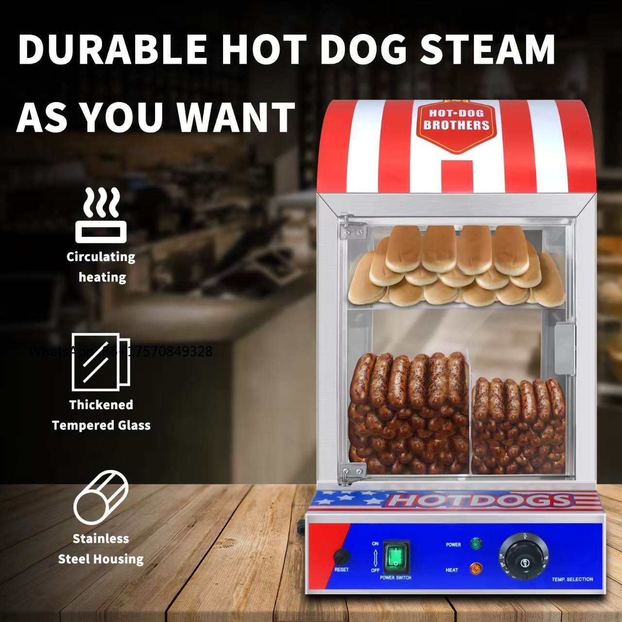 Commerciële automatische hotdo - Snacks Food Warmer recensie en prijs