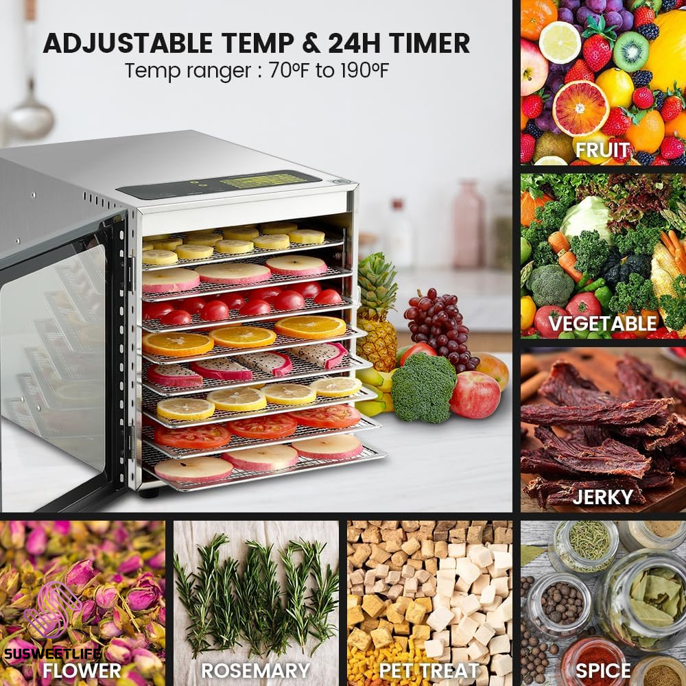 500W 8-bakjes grote capaciteit - Food Dehydrator Snacks recensie en prijs