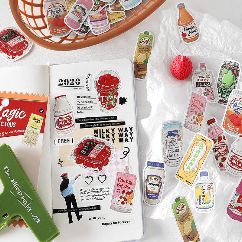 Schattige voedselstickers, fas - Snacks Food Labels recensie en prijs